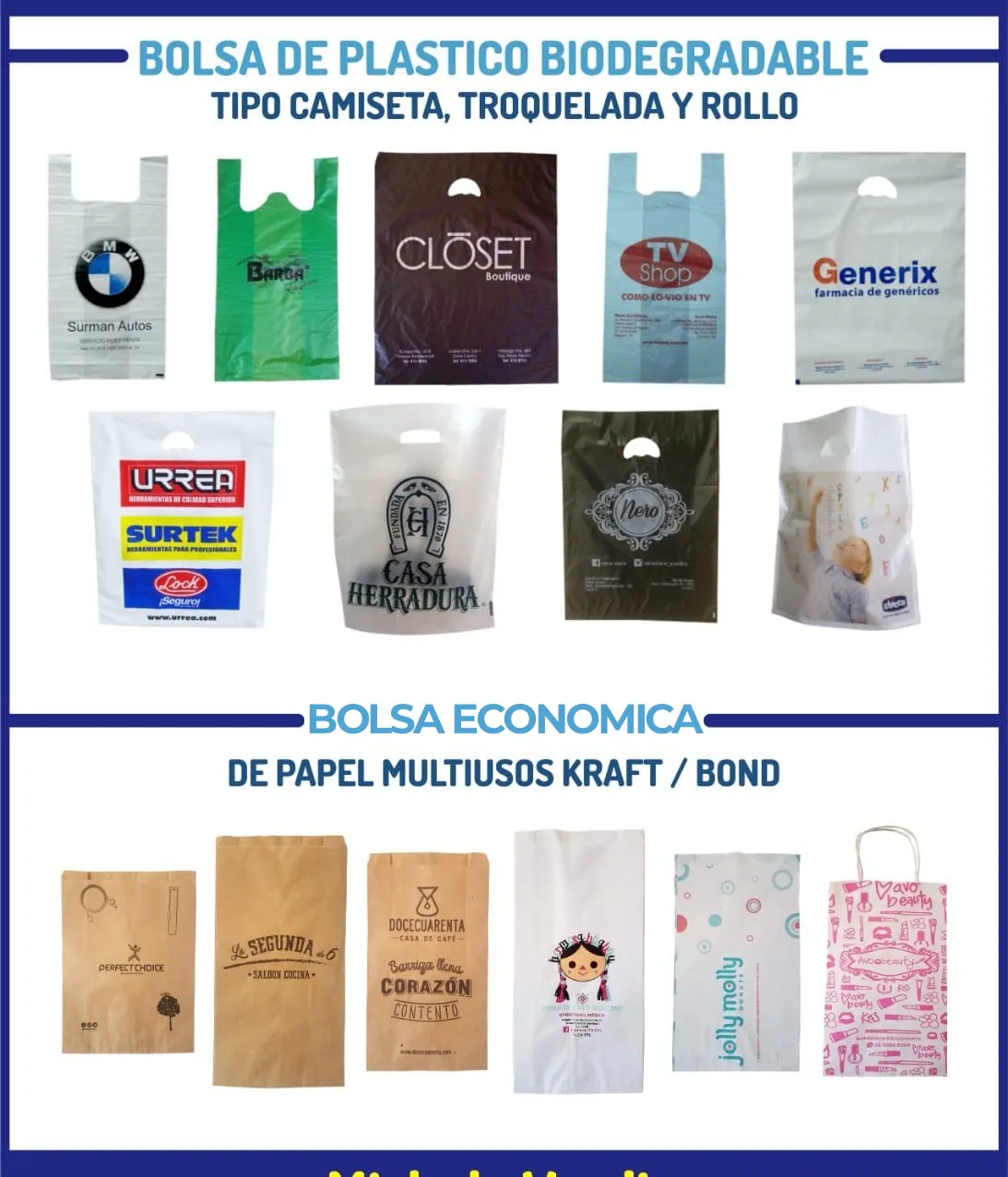 Bolsa de plástico biodegradable